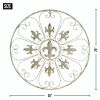 Round Fleur De Lis Wall Art Decor - Elegant Circular Metal Wall Hanging