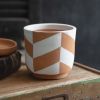 Chevron Terra Cotta Pot and Plate