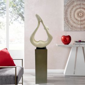 Yoga White Sculpture - Gray Base