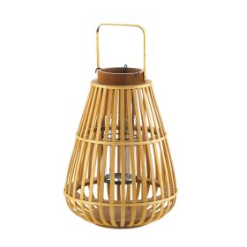 LARGE SLAT WOOD LANTERN