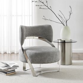 Aura Modern Accent Chair (Option: Gray and Chrome)