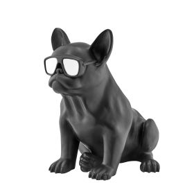 French Bulldog Sitting Sculpture (Option: Black & Chrome)