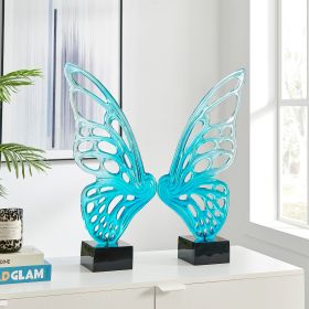 Butterfly Wings Sculpture (Option: Clear Blue)