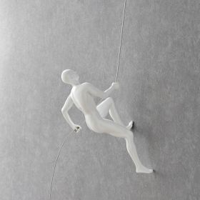 Climbing Man 15" Wall Sculpture (Option: Glossy White)