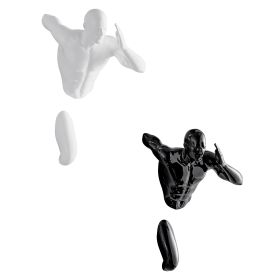 Set of Two Wall Runners Sculptures (Option: White & Black)