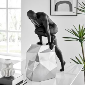 Sensuality Man Sculpture (Option: Matte Black and Chrome)